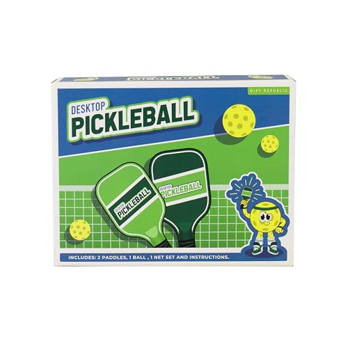 Gift Republic Desktop Pickleball Set, Mini Tabletop Pickleball Court with 2 Paddles, 1 Ball, and Net - Image 2
