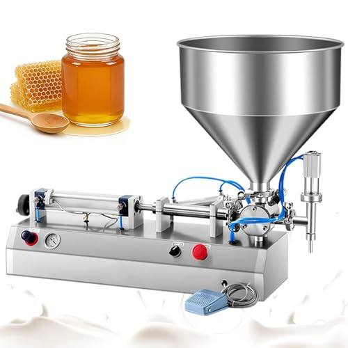 ▶【MATERIALE IN ACCIAIO INOX】: Riempitrice per liquidi e paste è realizzata in acciaio inossidabile, resistente alla corrosione e all'usura, che garantisce un'elevata precisione di riempimento e un riempimento antigoccia. La base spessa e robusta rende la macchina robusta e durevole, garantendo un funzionamento regolare e stabile e una più ampia gamma di applicazioni.