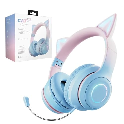 WANCHIY 猫耳ヘッドホン オーバーイヤー ゲーミングヘッドセット bluetooth 5.1...