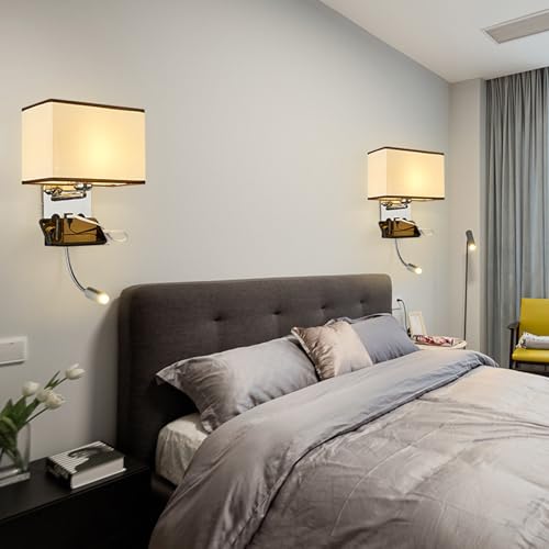 Iluminación de pared interior negra con interruptor doble y foco E27 6