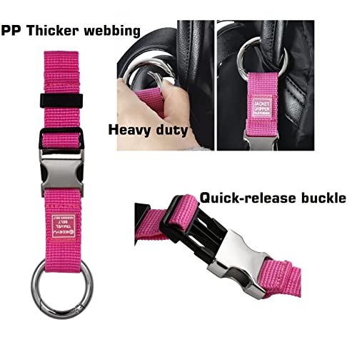Image of 3PCS Heavy Duty Add a Bag Luggage Straps Jacket Gripper 3PCS Luggage Tag Suitcase TravelTags with Name ID Card,Carry-on Luggage Belt Baggage Suitcase Straps Belts Travel Accessories (Rose Red)