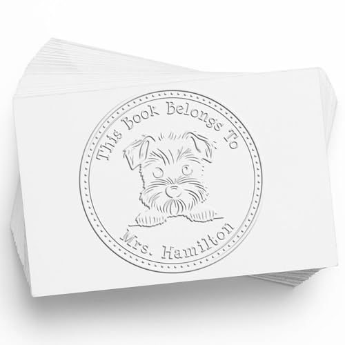 Custom Library Embosser with Miniature Schnauzer Dog Design - Ideal for Illustrators, Unique Hybrid Seal Embosser - Personalized Miniature Schnauzer Dog Seal Embosser