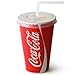 Price comparison product image Coca Cola Paper Cups Set 12oz / 340ml - Set of 100 | 100 x Cups, 100 x Straw Slit Lids, 250 x Bendy Straws | Fast Food Restaurant Paper Cups, Cups