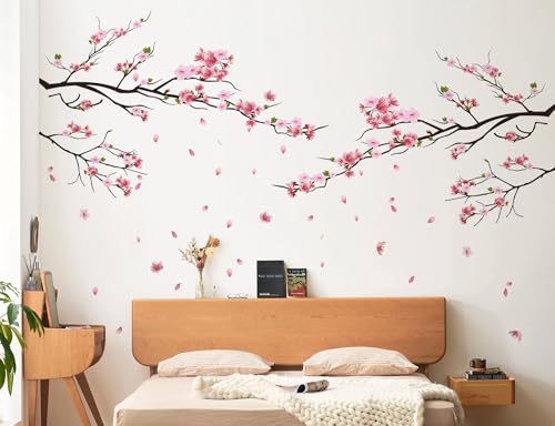 Vinilo Decorativo Rama de Flor Rosa 30x45 cm