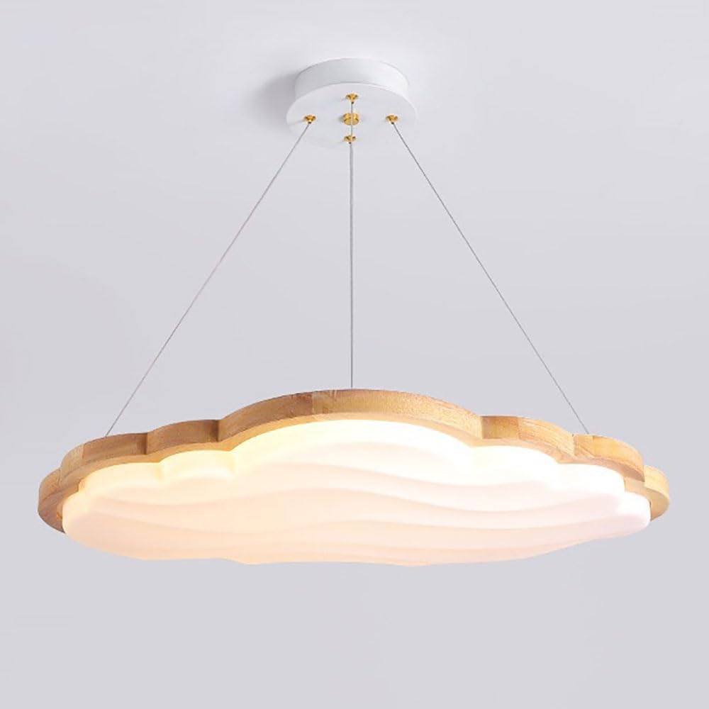 Suspension nuage LED anti-éblouissement en bois et acrylique pour chambre d'enfant