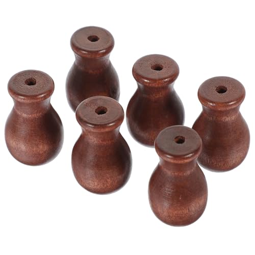 RORPOIR 6Pcs Wooden Pull Cord Knobs for Roman Shades Window Blinds Lightweight and Stylish Blind Cord Pendants for Indoor Outdoor Curtain Repairs and Decor