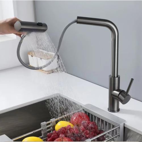 Mitigeur d'évier en nickel brossé avec rotation cascade - 4