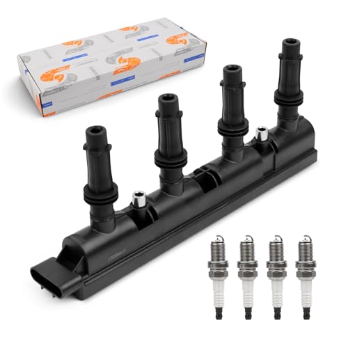 Image of STANDOUT Ignition Coil Pack UF669 & Iridium Spark Plug set | Compatible with 2011-2015 Chevy Cruze 1.4L Turbo (2016 Limited), 2013-2021 Trax 1.4L Turbo, 2013-2021 Buick Encore 1.4L Turbo