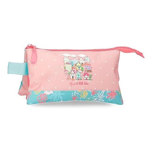 Roll Road My little Town Estuche Triple Rosa 22x12x5 cms Poliéster