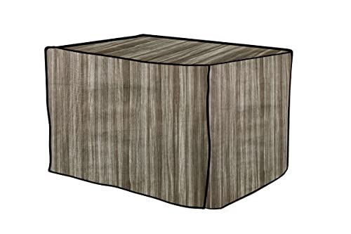 Image of The Furnishing Tree PVC Waterproof Microwave Oven Cover Compatible for Panasonic 20L NN-CT26HMFDG Wooden Pattern Coffee