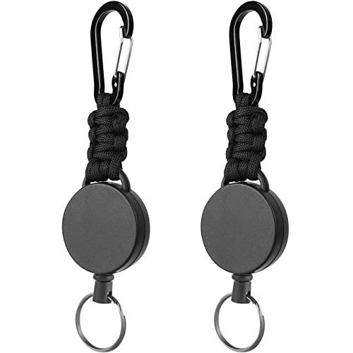 SERKER 2 Stücke Einziehbarer Schlüsselanhänger, Schlüsselanhänger Ausziehbar, Passend für Hose,Gürtel,Rucksack,Badge-Rolle,Kartenhalter Cover