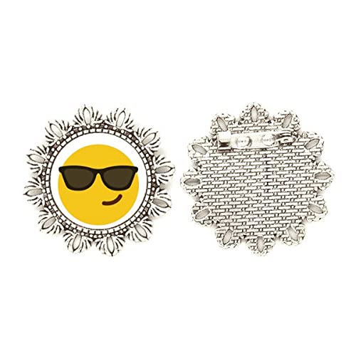 Broche de plata con flores de esmalte amarillo de alta joyería medium
