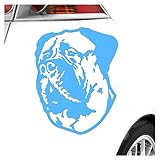 Kiwistar - Autocollant pour voiture - Chien Bullmastiff - Bleu clair - 24 x 20 cm - Autocollant pour voiture, ordinateur portable, vélo, camion, moto multicolore JDM Decal Racing