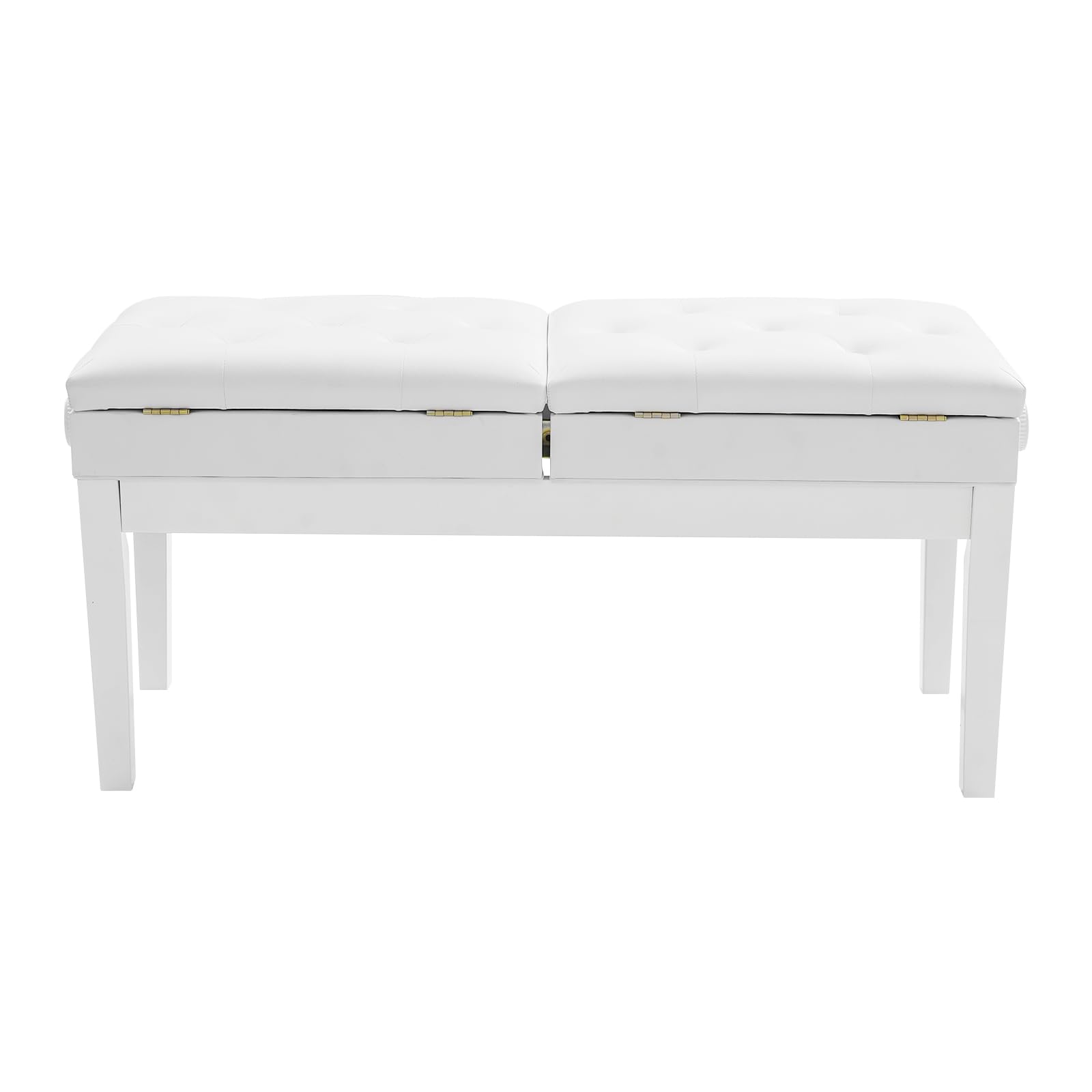 Banco de piano blanco de dos plazas, ajustable dúo para 2 personas, capacidad de carga de 200 kg, asiento de piano con espacio de almacenamiento para casas, escuelas, conciertos, estudios de