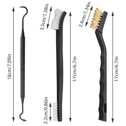 Image of 3PCS Double Head Wire Hook Brush Mini Wire Brush Anti Rust Paint Metal Cleaner Steel Nylon Brass Brush For Sink Oven Cleaning Welding Slag Dirt Nylon Hook Black