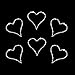 Set of 6 Small Clear Heart Iron On Rhinestone Crystal T-Shirt Transfers by Jubilee Rhinestones