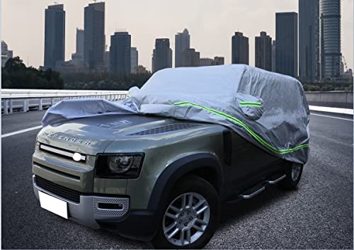 Image of Car Cover Waterproof All Weather for LR Defender Automobiles, Outdoor Full Cover Rain Sun UV Protection with Zipper Cotton, Customized Fit for Land Rover Defender 110 2020-2025+ Accessories Auto Parts