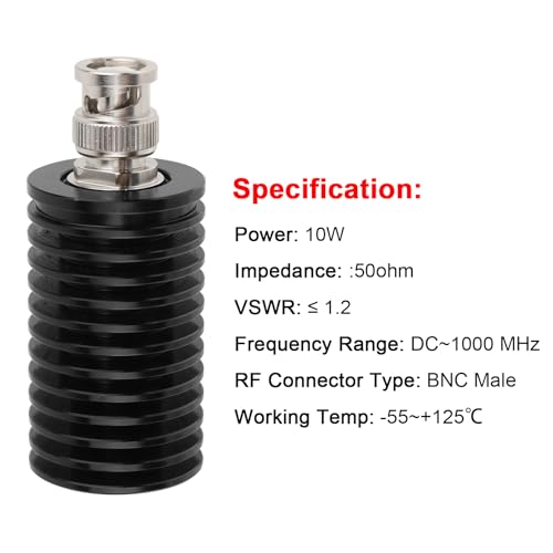 Carga ficticia BNC macho 50 ohm 10W para RF miniatura 2