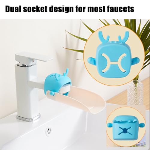 Image of PandaEar 3 Pack Faucet Extender for Toddlers, Sink Extenders, Baby Hand Washing Water Spout Extender for Bathroom, Sink, Kitchen (Pink /Blue /Green)