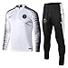 UHBYGV Paris Tuta Jersey Uniforme da Calcio Tuta Uomo Maniche Lunghe Tuta Uomo Allenamento per Il di Club Europeo Felpa Manica Lunga Primavera e l'autunno Traspirante Sportswear Training,Bianca,L