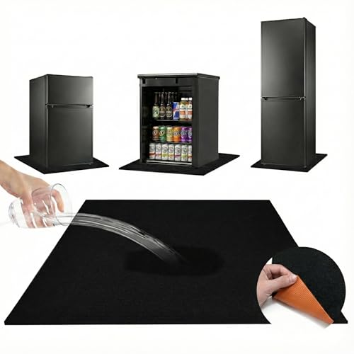Mini Fridge Mat 19.7 x 19.7 - Under Refrigerator Mat Non-Slip Leak-Proof Appliance Mat Protects the Floor From Damage and Cleanliness Black 1 Pack