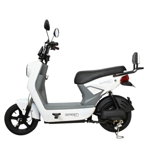Image of Green Sunny Low Speed Electric Scooter Non RTO 40KM Range with Portable Charger (White, 40 KM)