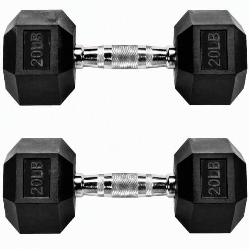 Image of Fitvids Rubber Coated Hex Dumbbell Set with Storage Rack, 100 /150 /200 /550 LB Hand Weight Set with Anti-Slip Grip for Home Gym