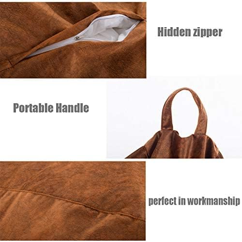 Miniatura 2 de Funda para puf de microgamuza de felpa (sin relleno) para almacenamiento de animales de peluche o puf de espuma viscoelástica de repuesto para