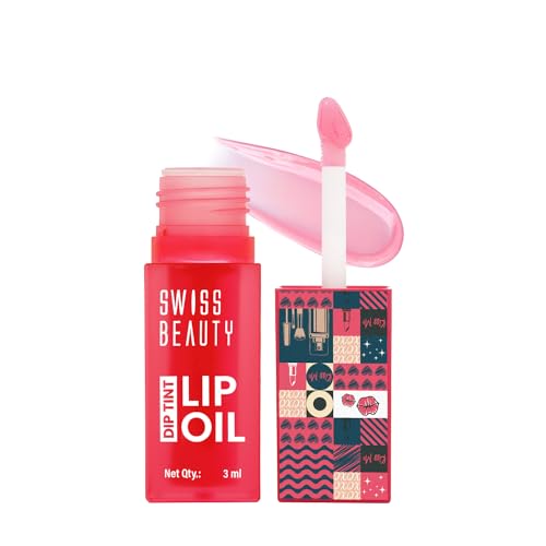 Image of Swiss Beauty Dip Tint Lip Oil | Colour-Changing Lip Oil | Glossy Finish | Long-Lasting Moisturisation | Enriched with Vitamin E | Shade-02 Dragon Fruit, 3ml