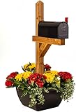 SnapPot® Mailbox Planter – 24" Resin Wrap for 4×4 & 6×6 Posts, Extra‑Large 16+ Gal Planter, Weatherproof UV‑Stable Tuxedo Black
