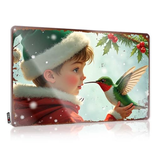 LOP Letrero de metal para decoración de pared con texto en inglés «A Child'S Heartfelt Connection With Nature» (20 x 30 cm)