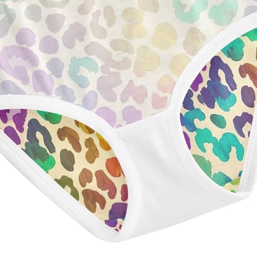 Toddler Panties, Rainbow Colored Leopard Spots Girls Underwear Cotton, 2T–8 Years4