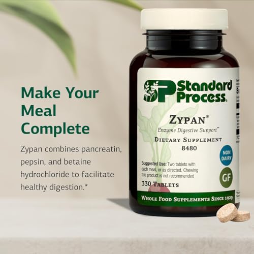 Image of Standard Process Inc. Zypan - Digestive Health Support Supplement - HCI Supplement with Pancreatin, Betaine Hydrochloride & Pepsin - Support Macronutrient Digestion - 330 Tablets