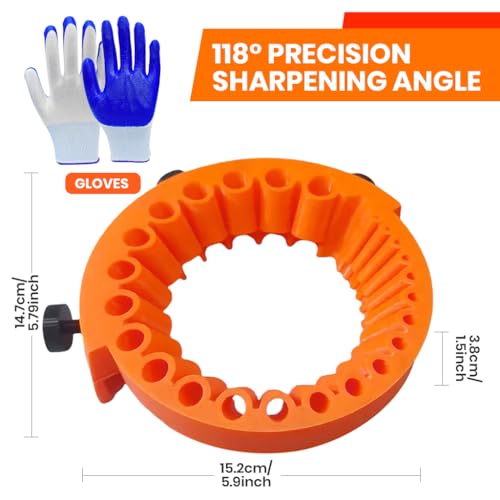 Image of Serplex Drill Bit Sharpener Attachment for Angle Grinder, 2-13mm, 125mm | Restores Worn Drill Edges, Supports Consistent Sharpening, Compact Workshop Attachment, Helps Extend Usable Bit Life, Suitabl