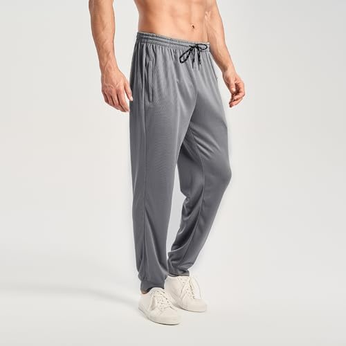 3PC Men's Tapered Jogger Pants with Zipper Pockets - Snag-Proof Mesh Fabric, Breathable for Sports & Casual Wear2