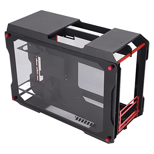 Bewinner Caja de Computadora de Torre Media, Chasis de Escritorio Mini Totalmente Transparent Disipación de Calor Abierta Caja de Computadora de Placa Base M-ATX para Reproductores de