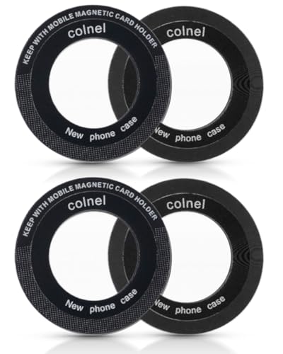 MYGLOAR 4 Anillos de Metal con Pegatinas para Cargadores magnéticos, teléfonos con Placa de Metal compatibles con MagSafe, Soporte magnético para teléfono para automóvil (Grabado Láser)