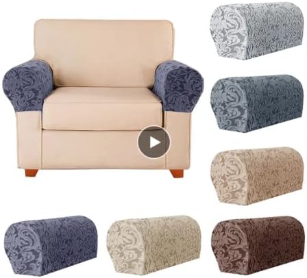 Miniatura 8 de SXNING Fundas elásticas para reposabrazos de elastano para sillas, sofá, sillón, fundas para sofá reclinable, 2 unidades (gris 2)