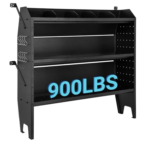 Eastrexon Van Shelving w/ 900LBS Capacity Heavy-Duty Steel Cargo Storage System Universal Fit Low/Mid/High Roof Ford Transit/RAM ProMaster/Chevy Express/Nissan NV/Sprinter 32 W x 46 H x 13 D