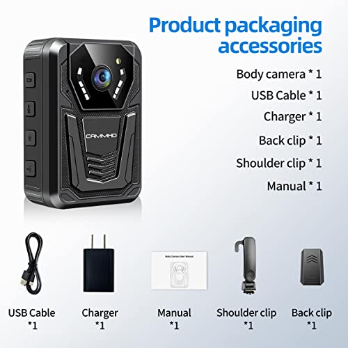 Cammhd F6-128Gb 4K Body Camera With Gps, 3400Mah Battery Work 12-14Hours,Waterproof Ip 68 Body Cameras With Audio And Video Recording H.265 Video Code Police Body Cam For Law Enforcement #TOP6