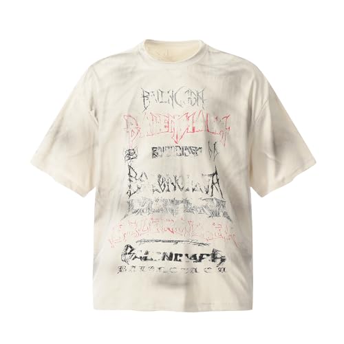 Arnodefrance Men Saint Graphic Printing Tshirt Vintage Oversized Tee Shirt Cotton Short Sleeve Shirt