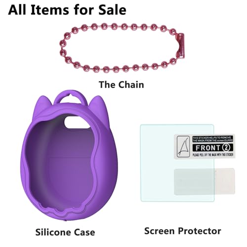 Image of Silicone Cover Case for Tamagotchi Uni Interactive Virtual Pet, Screen Protector for Tamagotchi Uni Pet Band Accessories(Silicone Cover) (Purple)