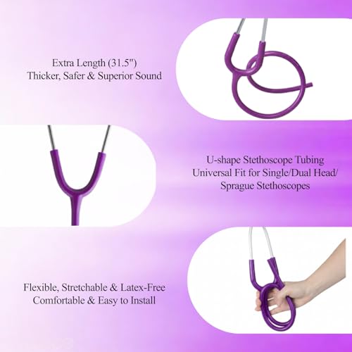 Image of Stethoscope Replacement Tube Purple Tubing fits for Littmann III