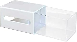 HouseVibe Shower Storage Box Drawer Organizer Cotton Pad Storage Box Shower Shelf for Table 3.94x2.56x2.17inch Bathroom Organizer with Suction Cup