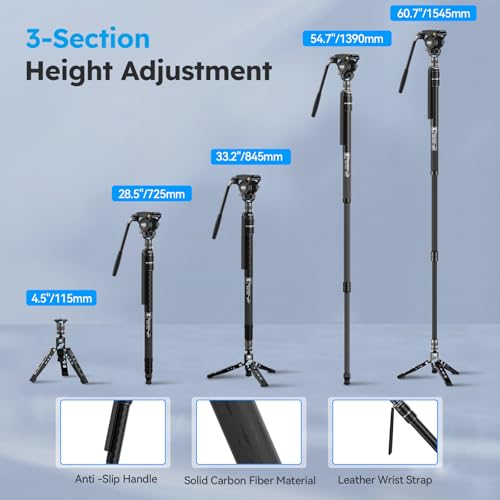 Image of SIRUI 61 inch / 155cm Carbon Fiber Video Monopod for Camera