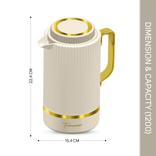 Image of Trueware Marvel 1200 Insulated Flask - 1000 Ml | PU Insulated Inner Stainless Steel Hot & Cold Flask, BPA Free, Leak Proof, Ideal for Tea, Coffee, Water, Hot Beverages