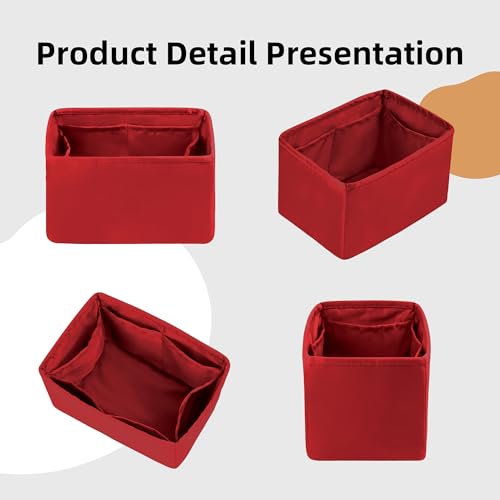 Image of DGAZ Silk Purse Organizer Insert Fits Chanel Duma Bags,Silky Smooth Bag Organizer,Luxury Handbag & Tote Shaper(Rouge Cassque,24P Large)