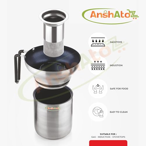 Image of Teasy Anti Overflow Stainless Steel Tea Pot Smart No-Spill Chai Maker with 800ml Capacity Stop Tea&Milk Spillage on Gas Stove Premium Non-Stick Coated Tea Kettle