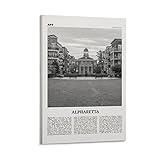Alpharetta Print Black And White, Alpharetta Wall Art, Alpharetta Poster, Alpharetta Photo, Alpharet Poster Decorative Painting Canvas Wall Art Living Room Posters Bedroom Painting 24x36inch(60x90cm)