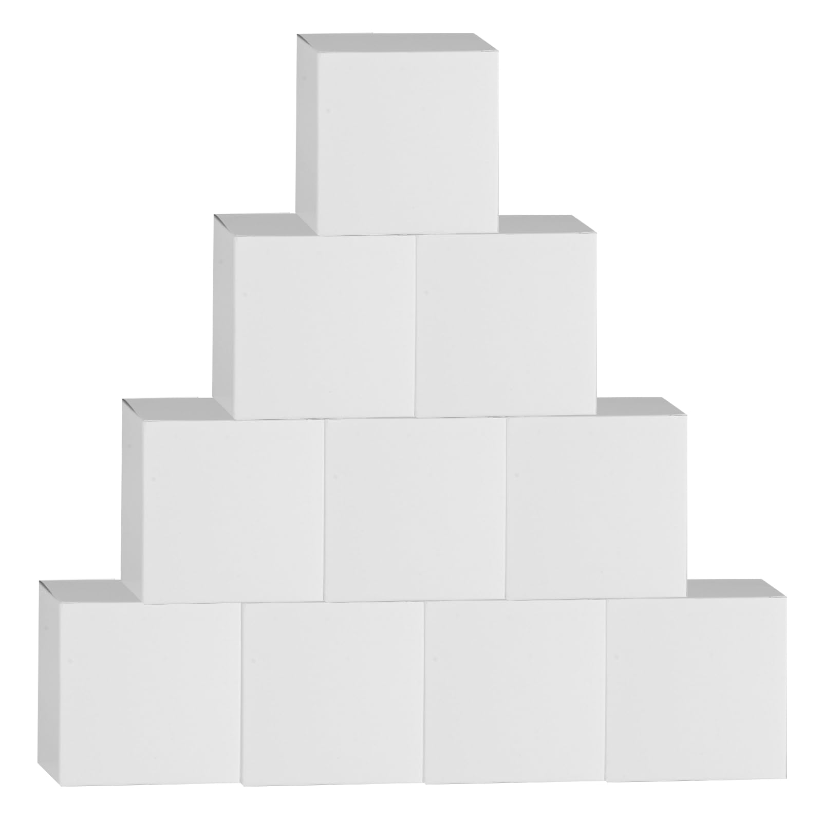 10 Pcs Small White Gift Boxes with Lids, Cardboard Party Favor Present Boxes for Birthday Wedding Christmas Bridesmaid, 12x12x12 cm